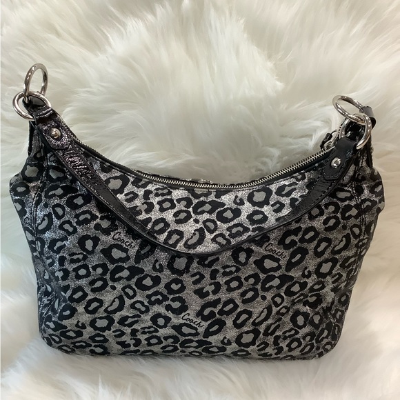 LIKE NEW Coach Ocelot Leopard Shoulder/Hobo Bag Purse - Picture 3 of 13